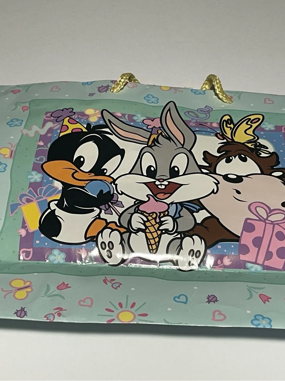 SOLD! Vintage 1997 Baby Looney Tunes Gift Bag - Bugs, Daffy, Taz - Warner Bros